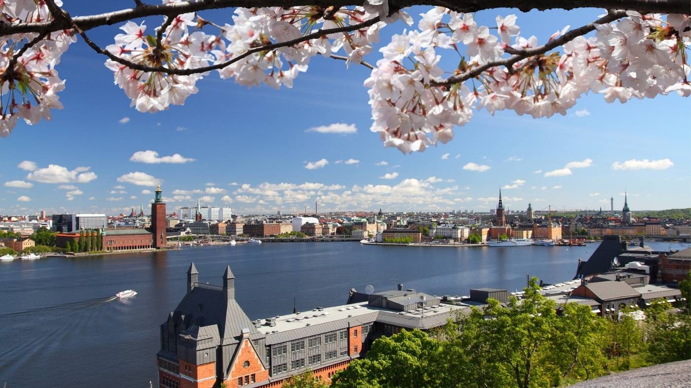 Blick auf Kanäle in Stockholm